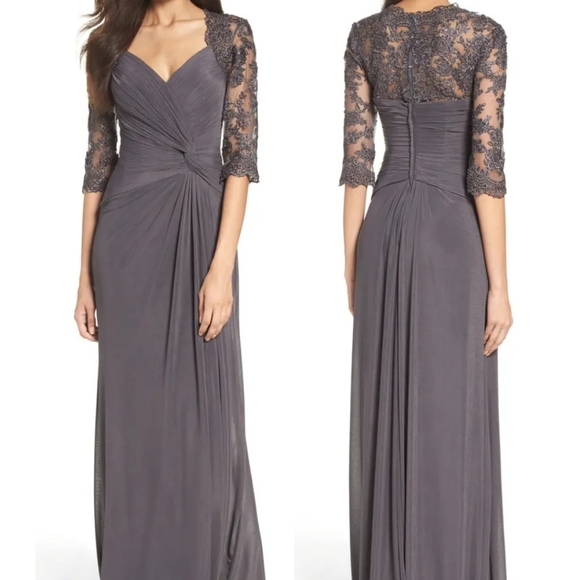 La Femme Dresses & Skirts - La Femme Ruched Twist Column Gown